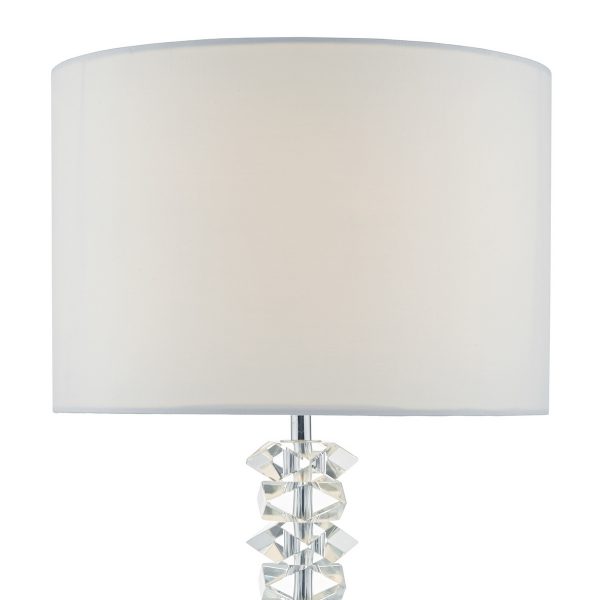 Mina Table Lamp Polished Chrome & Crystal With Shade - Image 3