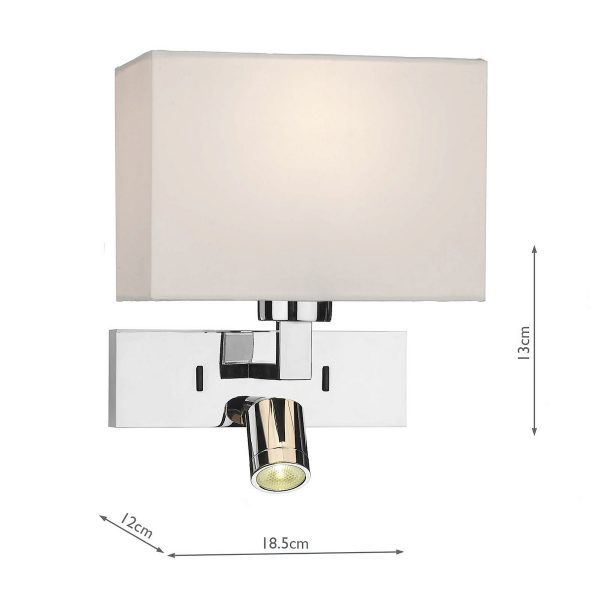 Modena Wall Light With LED In Polished Chrome (Bracket Only) - Image 7