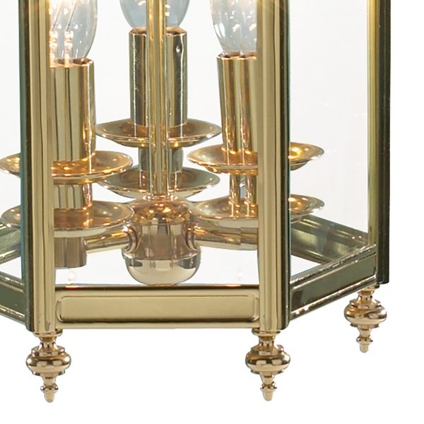 Moorgate Hexagonal Hall Lantern Dual Mount Polished Brass - Image 3