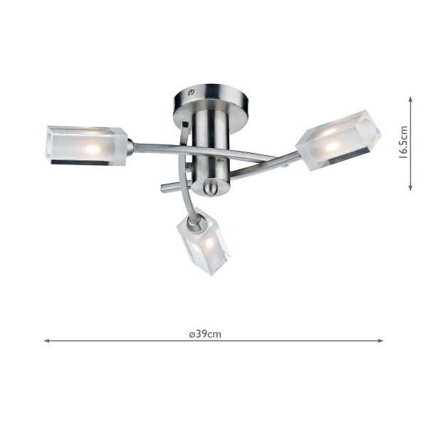 Morgan 3 Light Semi Flush Satin Chrome - Image 5