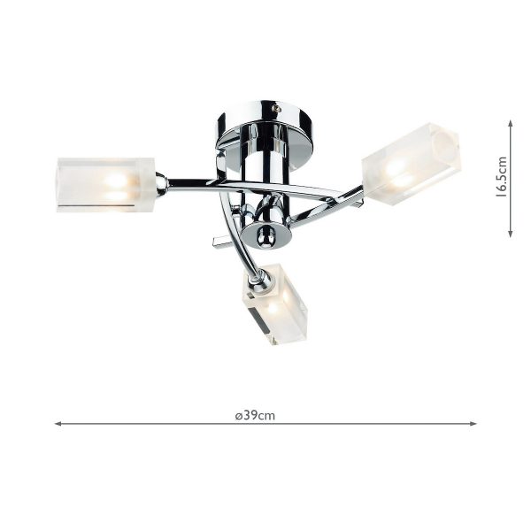 Morgan 3 Light Semi Flush Polished Chrome - Image 4