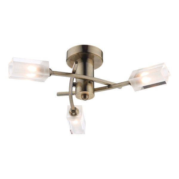 Morgan 3 Light Semi Flush Antique Brass - Image 4
