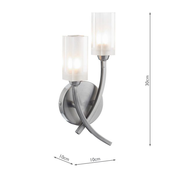 Morgan Double Wall Bracket Satin Chrome - Image 4