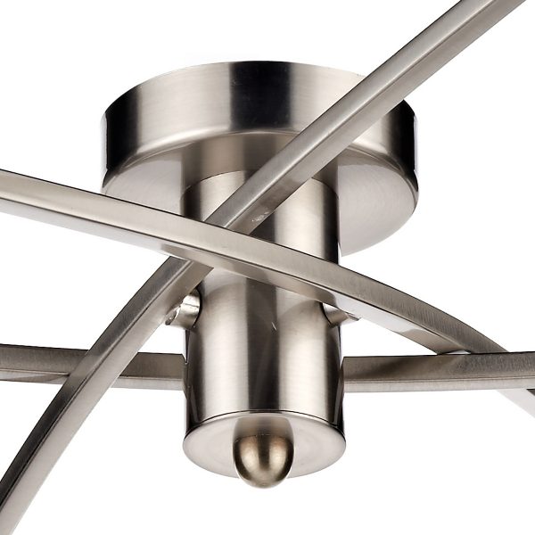 Morgan 6 Light Semi Flush Satin Chrome - Image 3