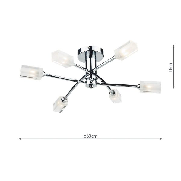 Morgan 6 Light Semi Flush Polished Chrome - Image 4