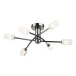 Morgan 6 Light Semi Flush Black Chrome
