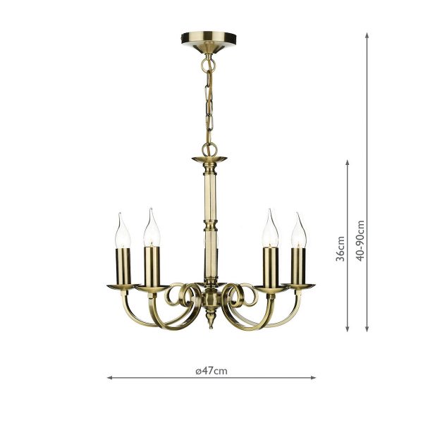 Murray 5 Light Dual Mount Pendant Antique Brass - Image 6