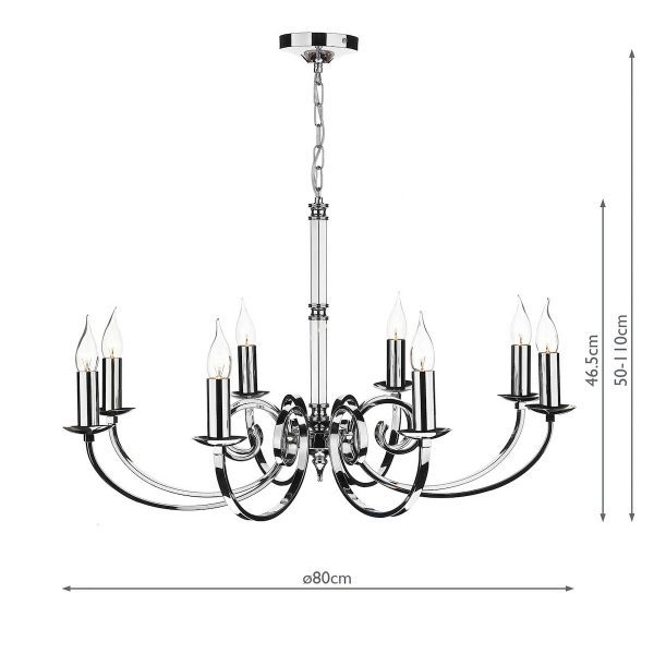 Murray 8 Light Dual Mount Pendant Polished Chrome - Image 5