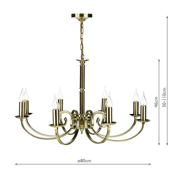 Murray 8 Light Dual Mount Pendant Antique Brass - Image 5