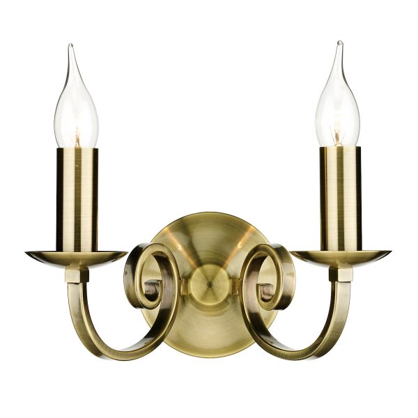Murray Double Wall Bracket Antique Brass - Image 4