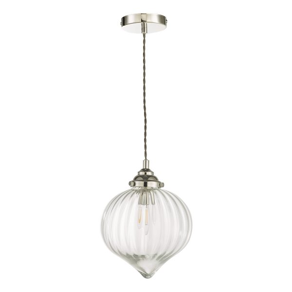 Mya 1 Light Single Pendant Polished Nickel Glass - Image 2