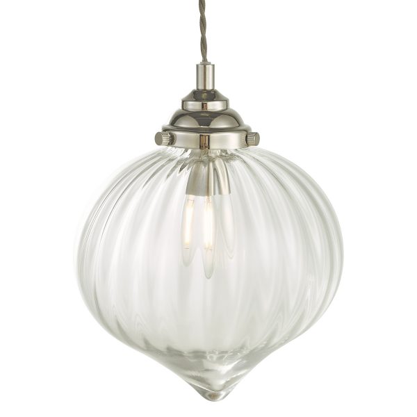 Mya 1 Light Single Pendant Polished Nickel Glass - Image 3