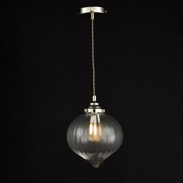 Mya 1 Light Single Pendant Polished Nickel Glass - Image 4