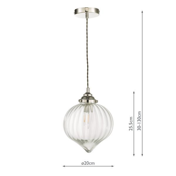 Mya 1 Light Single Pendant Polished Nickel Glass - Image 5