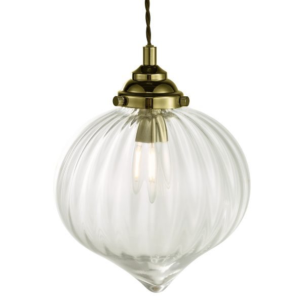 Mya 1 Light Single Pendant Antique Brass Glass - Image 3