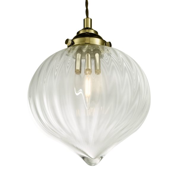 Mya 1 Light Single Pendant Antique Brass Glass - Image 4