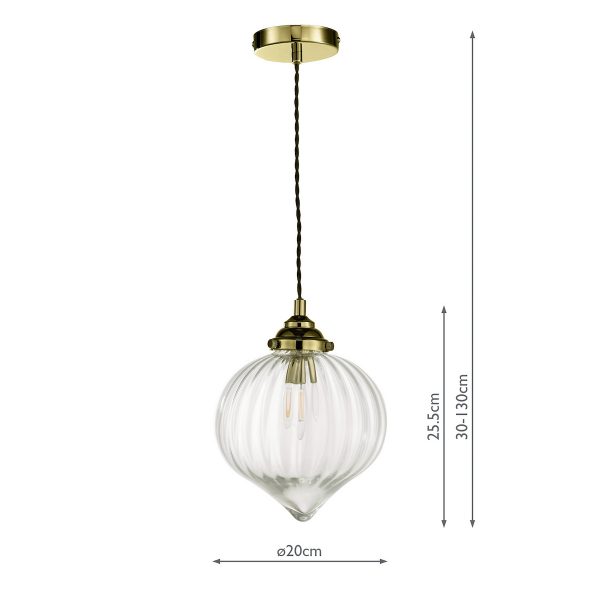 Mya 1 Light Single Pendant Antique Brass Glass - Image 6