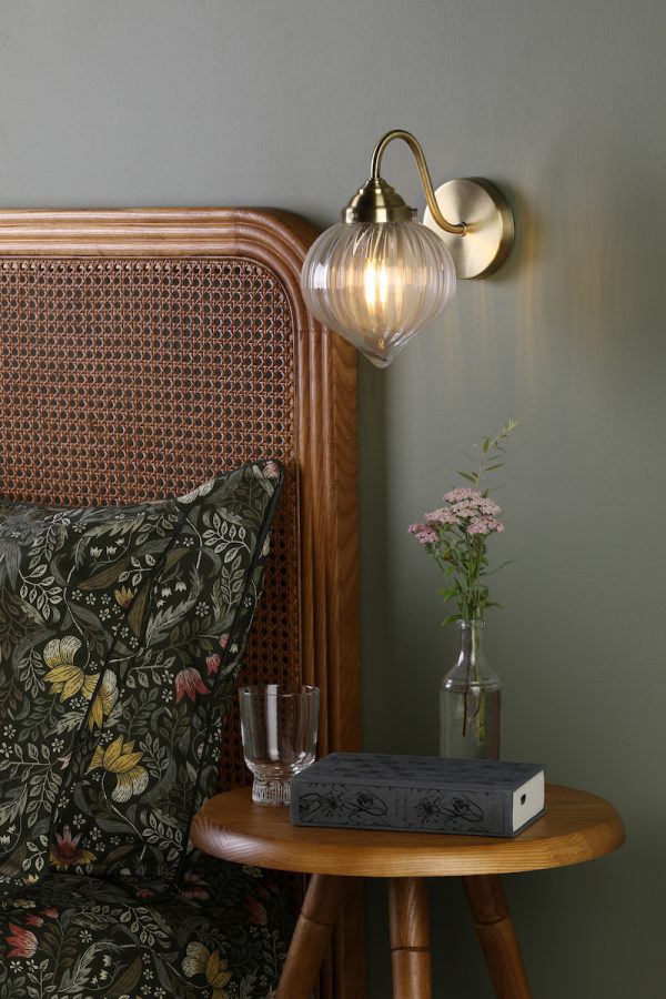 Mya Wall Light Antique Brass and Glass - Image 3