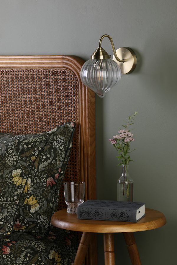 Mya Wall Light Antique Brass and Glass - Image 4
