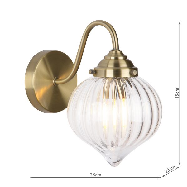 Mya Wall Light Antique Brass and Glass - Image 5