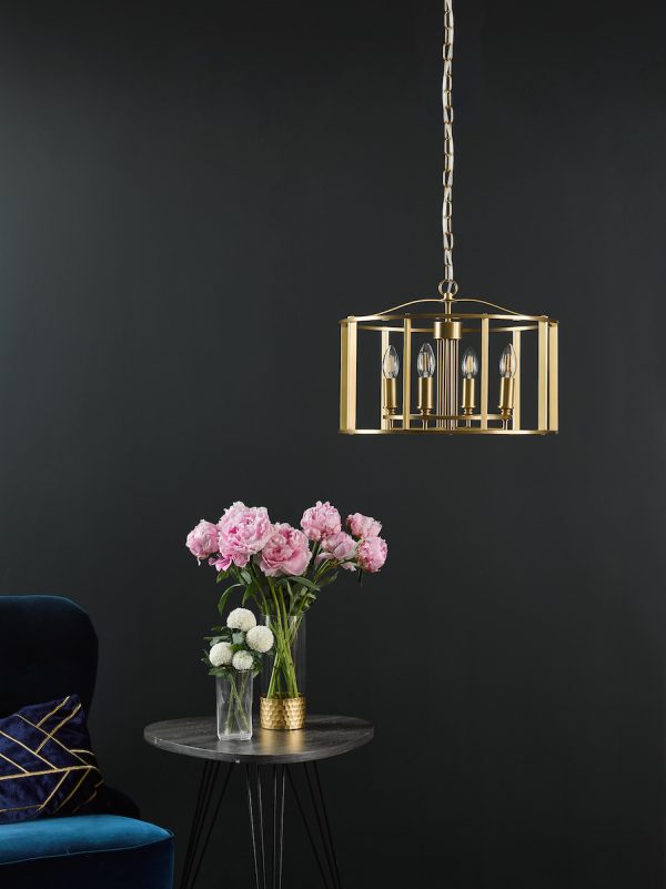 Myka 4 Light Pendant Brushed Bronze - Image 6