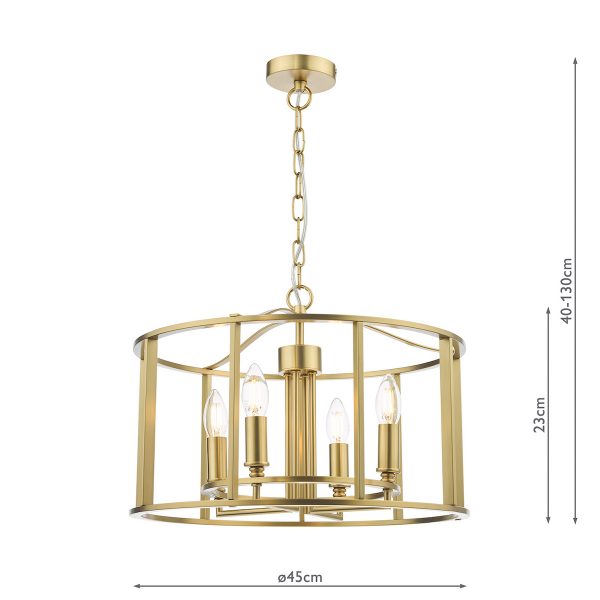 Myka 4 Light Pendant Brushed Bronze - Image 9