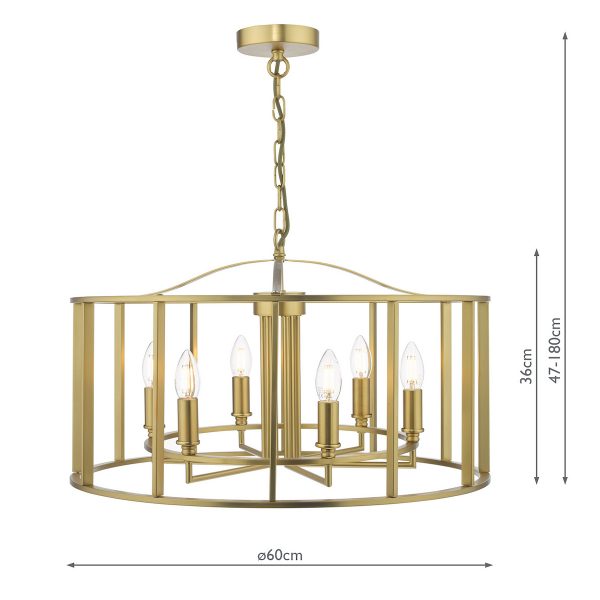 Myka 6 Light Pendant Brushed Bronze - Image 10