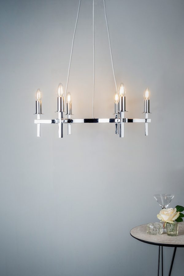 Nacala 6 Light Pendant Polished Chrome - Image 6