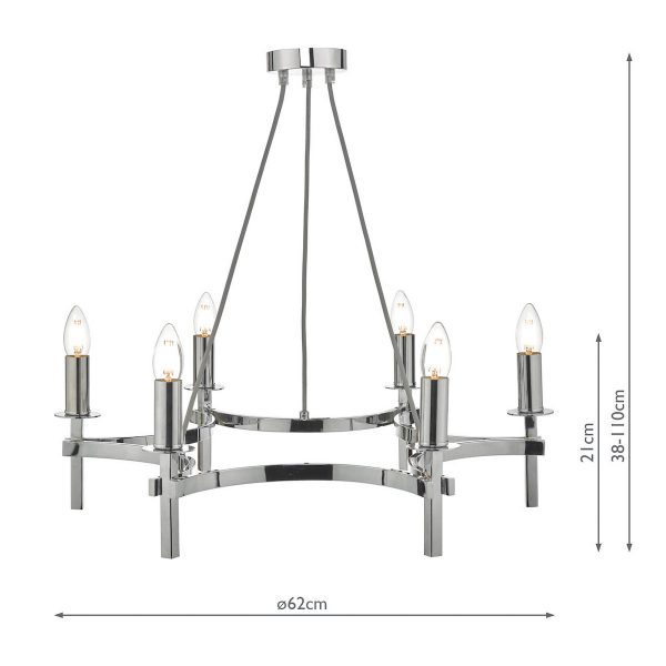 Nacala 6 Light Pendant Polished Chrome - Image 7