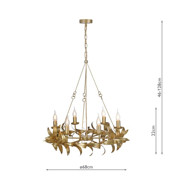 Nadria 6 Light Pendant Satin Gold - Image 7