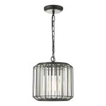 Naeva Pendant Satin Black & Crystal