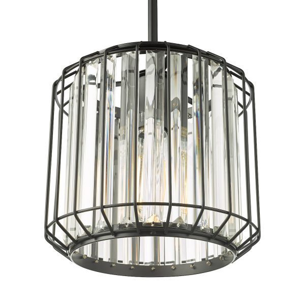 Naeva Pendant Satin Black & Crystal - Image 3