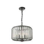 Naeva 3 Light Pendant Satin Black Crystal
