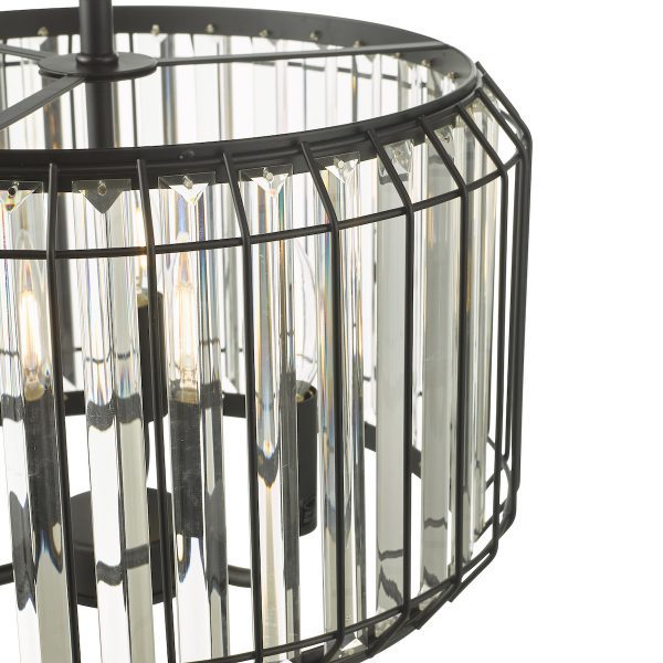 Naeva 3 Light Pendant Satin Black Crystal - Image 4