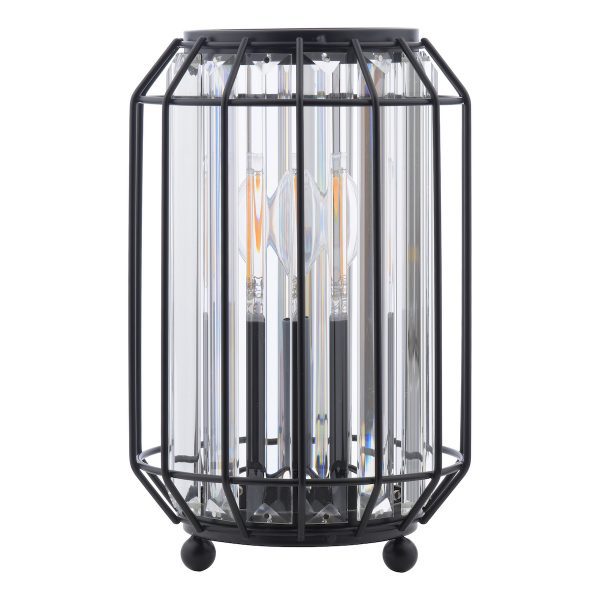 Naeva Table Lamp Matt Black and Crystal - Image 2
