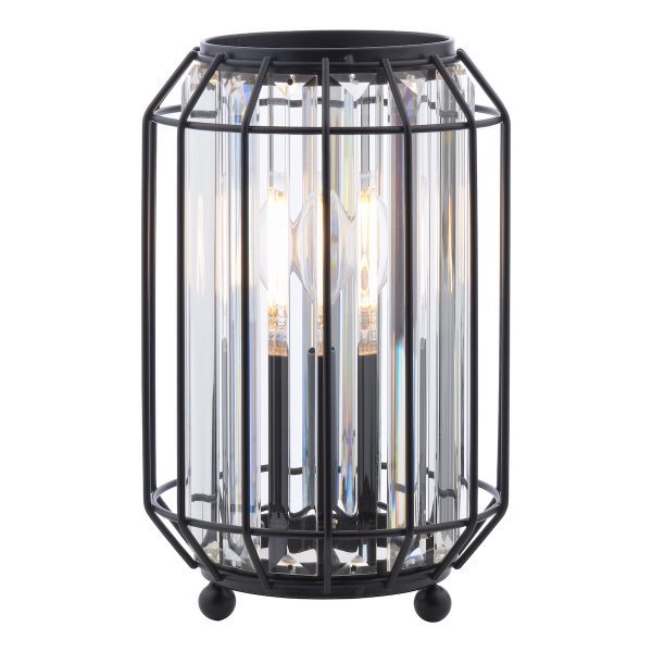 Naeva Table Lamp Matt Black and Crystal - Image 4
