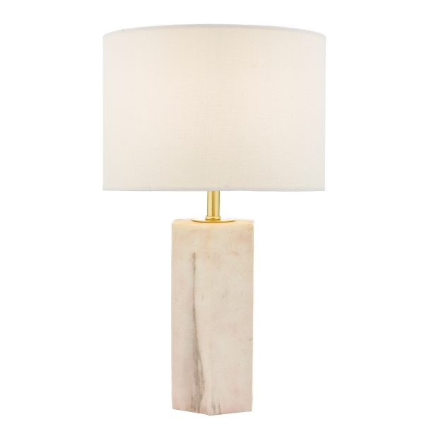 Nalani Table Lamp Pink Marble Effect With Shade