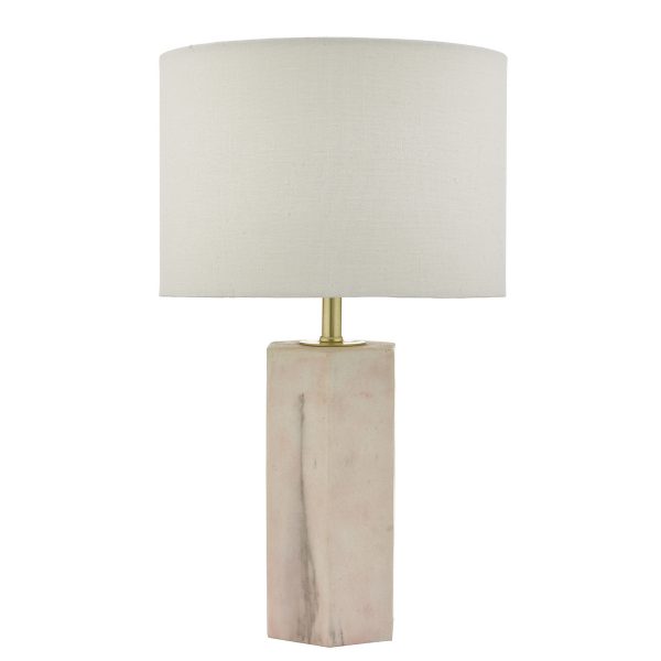 Nalani Table Lamp Pink Marble Effect With Shade - Image 2