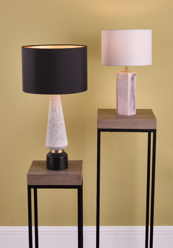 Nalani Table Lamp Pink Marble Effect With Shade - Image 5