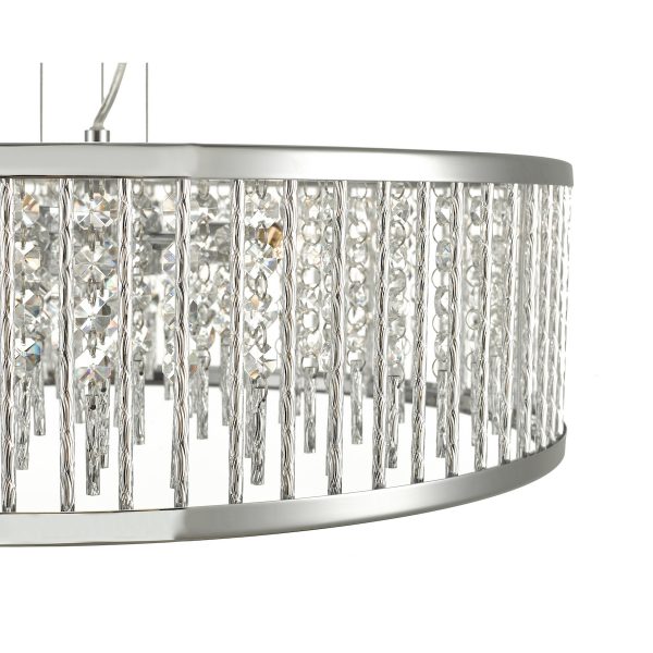 Nantes 5 Light Pendant Polished Chrome Aluminium - Image 3