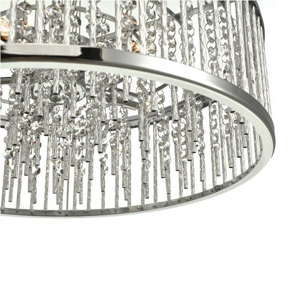 Nantes 5 Light Pendant Polished Chrome Aluminium - Image 4