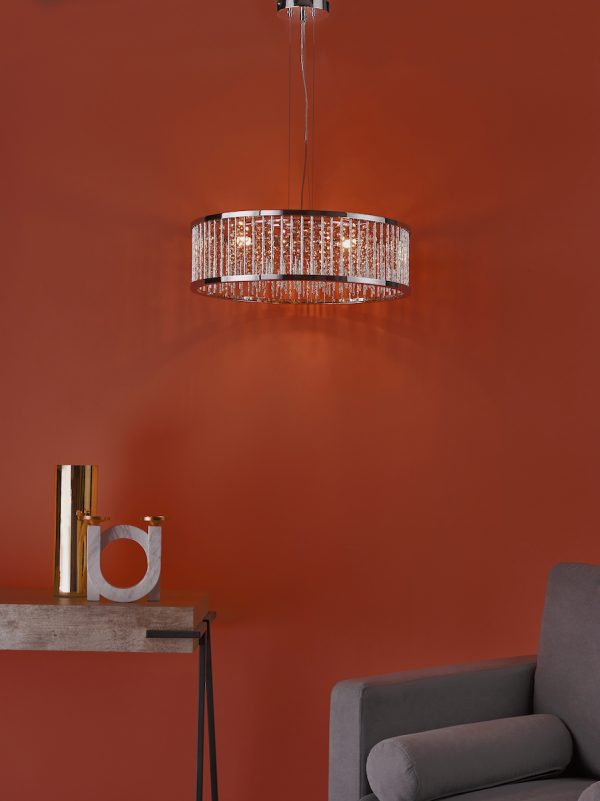 Nantes 5 Light Pendant Polished Chrome Aluminium - Image 6