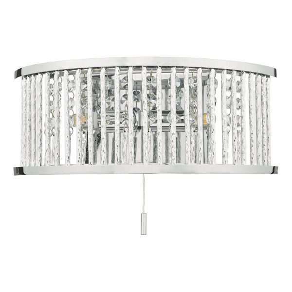 Nantes 2 Light Wall Light Polished Chrome Aluminium - Image 2