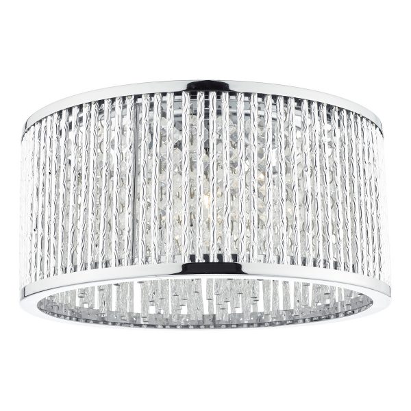 Nantes 3 Light Flush Polished Chrome Alum