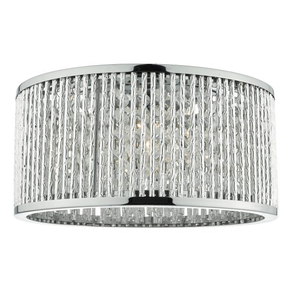 Nantes 3 Light Flush Polished Chrome Alum - Image 2