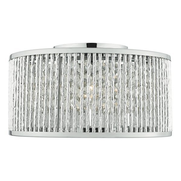 Nantes 3 Light Flush Polished Chrome Alum - Image 3