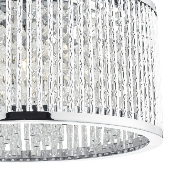 Nantes 3 Light Flush Polished Chrome Alum - Image 4