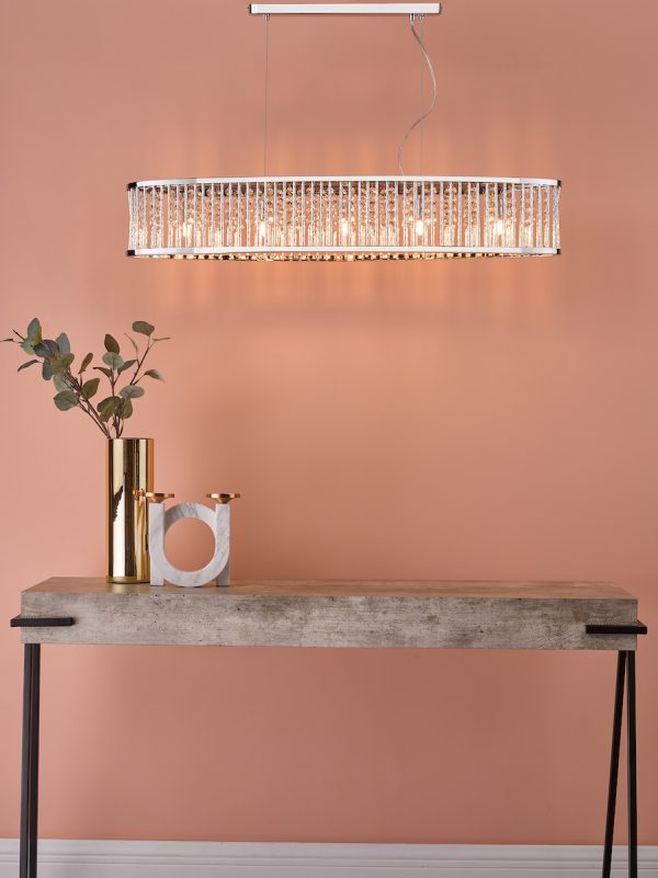 Nantes 5 Light Bar Pendant Polished Chrome Aluminium - Image 6