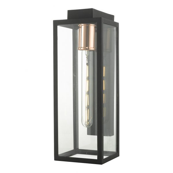 Naxos Outdoor Wall Light Black Glass IP43 - Image 4