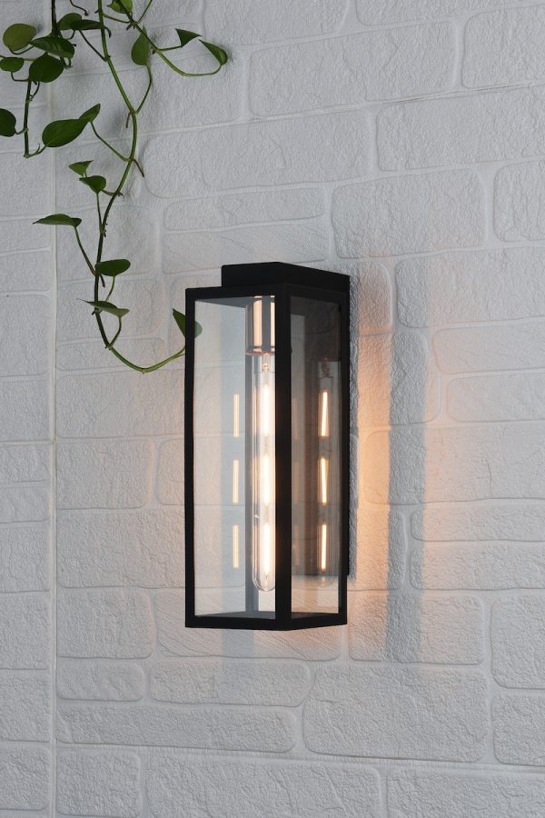 Naxos Outdoor Wall Light Black Glass IP43 - Image 5